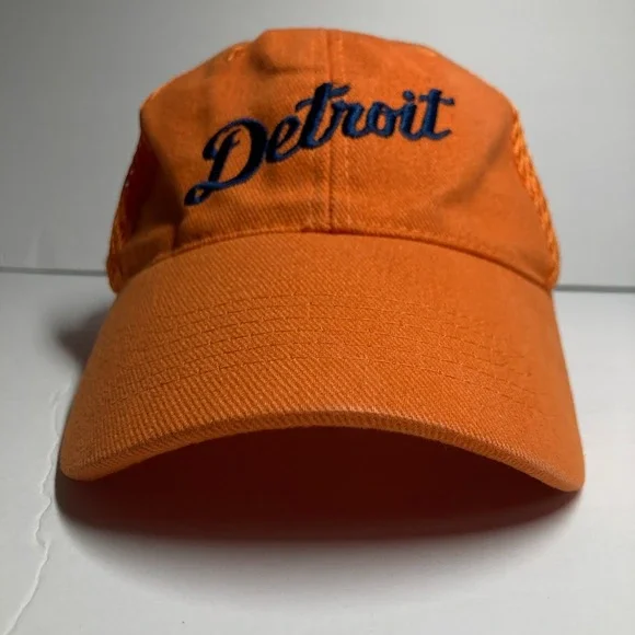 Detroit Cap Hat Adult Orange Fitted Budweiser Great American Lager‎ Embroidered - Picture 5 of 13